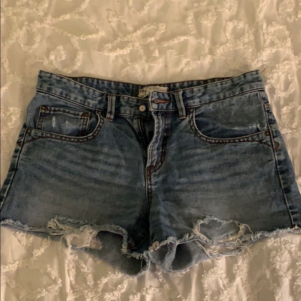 Free People Blue Jean Shorts
